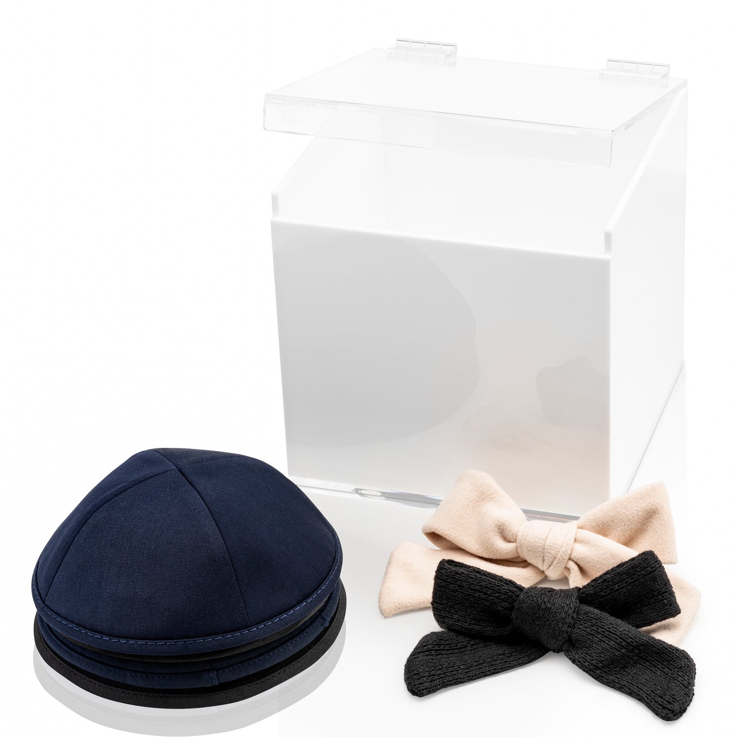 Lucite By Design Acrylic Kippah Box With Hinged Lid, Limited Time Deal