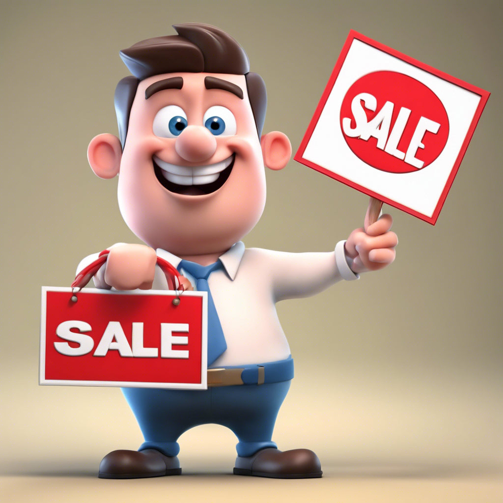 man with a sale sign