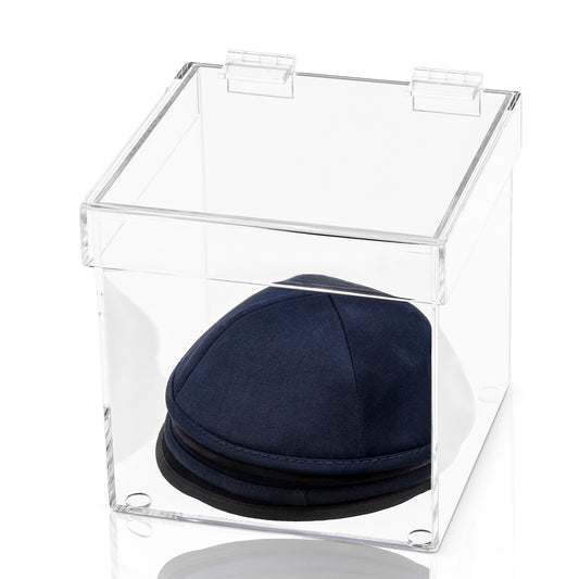 Lucite By Design Acrylic Kippah Box With Hinged Lid, Limited Time Deal